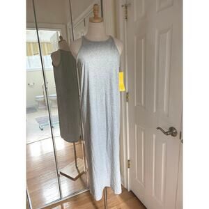 Lole Long Heather Grey Comfortable High Neck Soft Maxi Dress